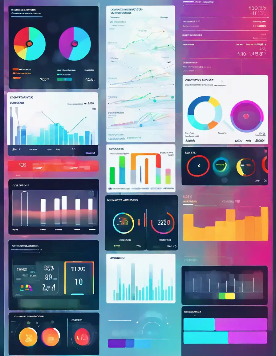 A digital dashboard showcasing real-time data analytics in a futuristic industrial setting.