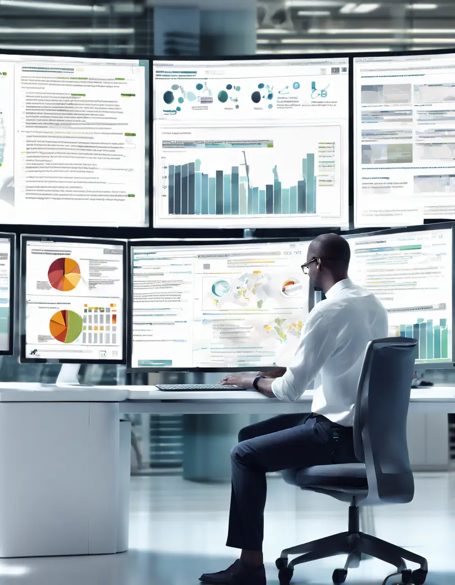 An automated report displayed on a computer screen in a modern office.