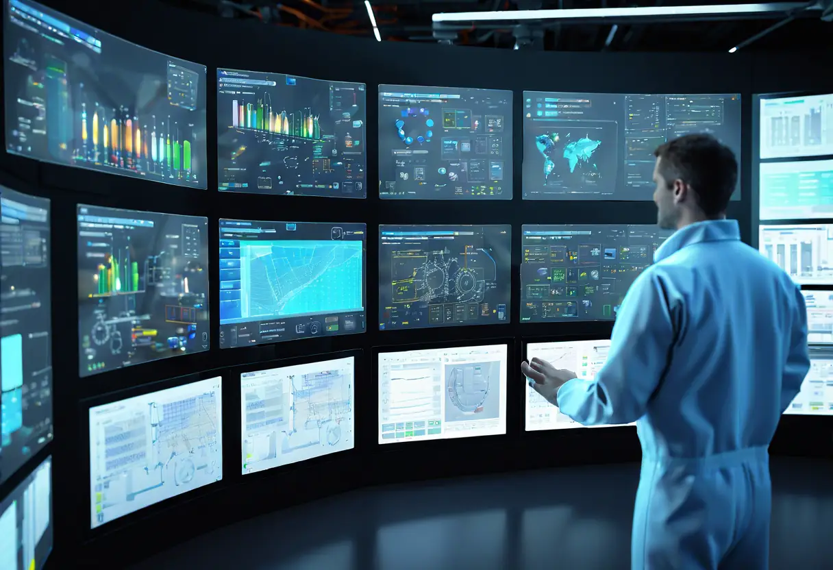 Illustration of a large language model optimizing operations in a process industry setting. ai capabilities