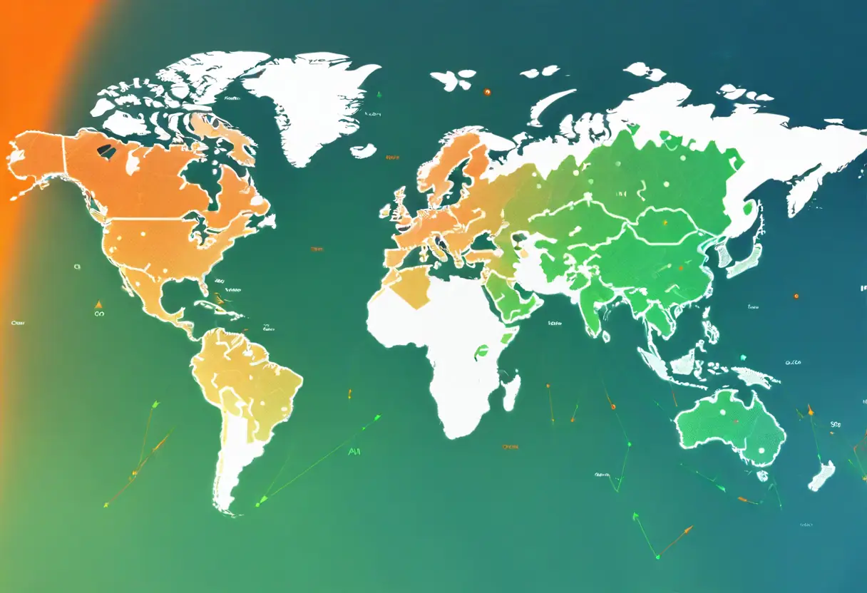 Global map highlighting regions of collaboration with top Oil & Gas companies.